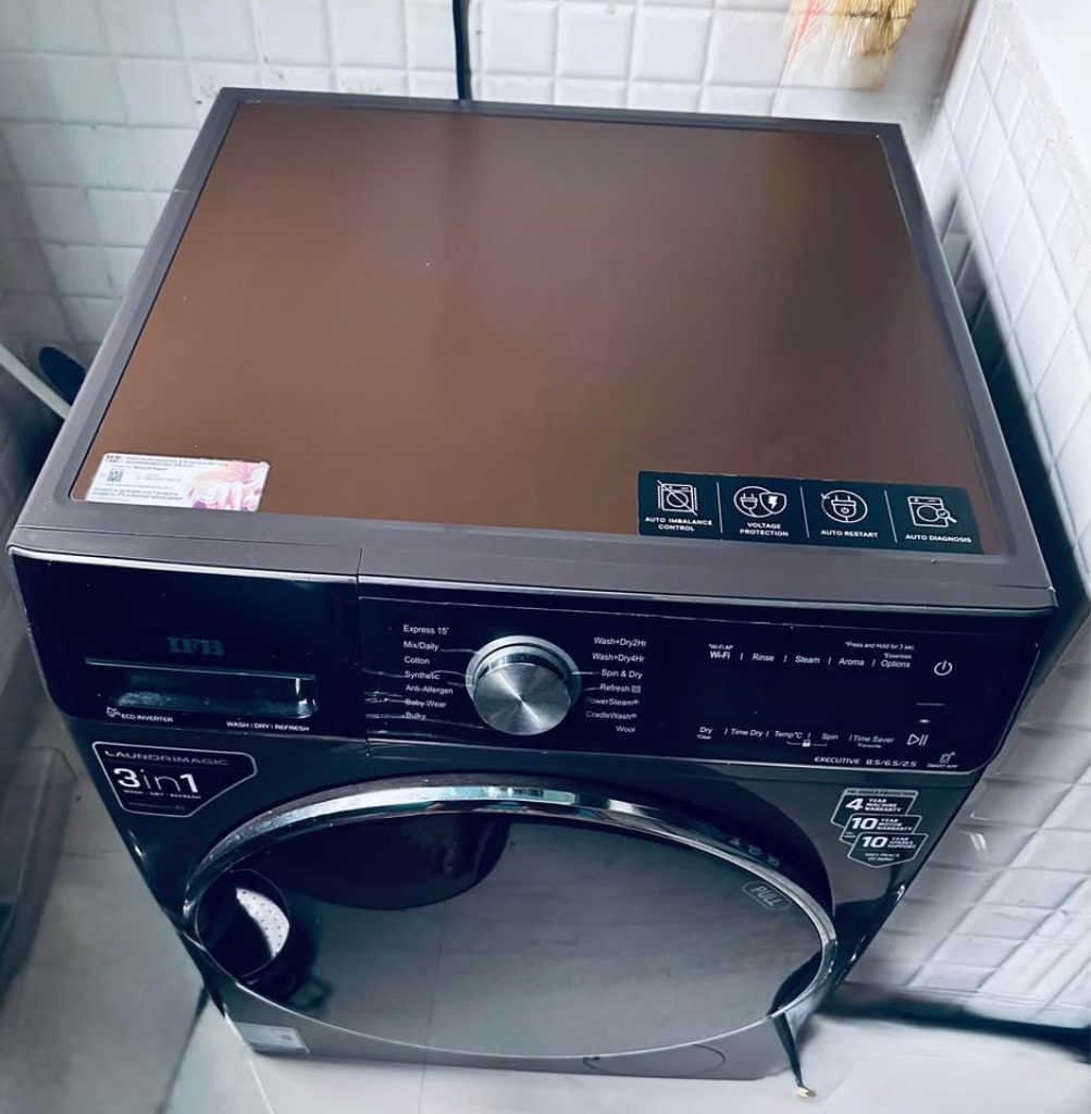 Top surface and control panel of an IFB Executive WDR ZMN washer-dryer.