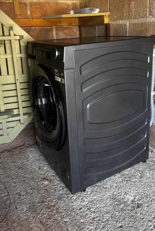 Haier 8 KG 5 Star Front Load Washing Machine HW80-IM12929CS8U1 with Anti-Vibration Side Panel Design in Matte Black Finish